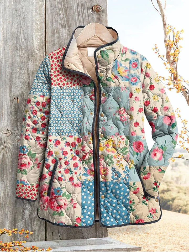 Destiny™ - Elegant Floral Quilted Jacket for Women - Retro Casual Look