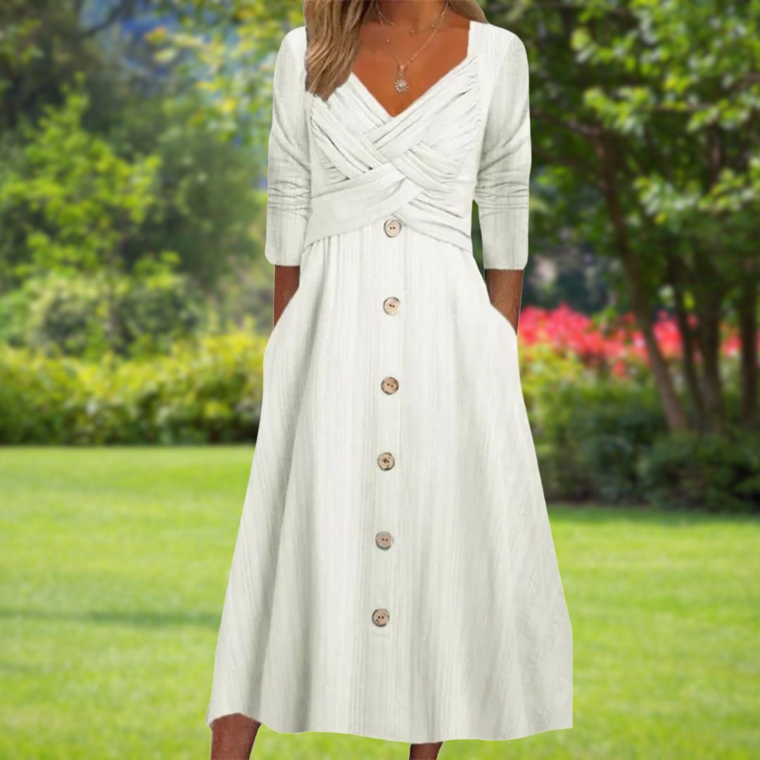 Erica™ - Chic Midi Dress with Tummy Control