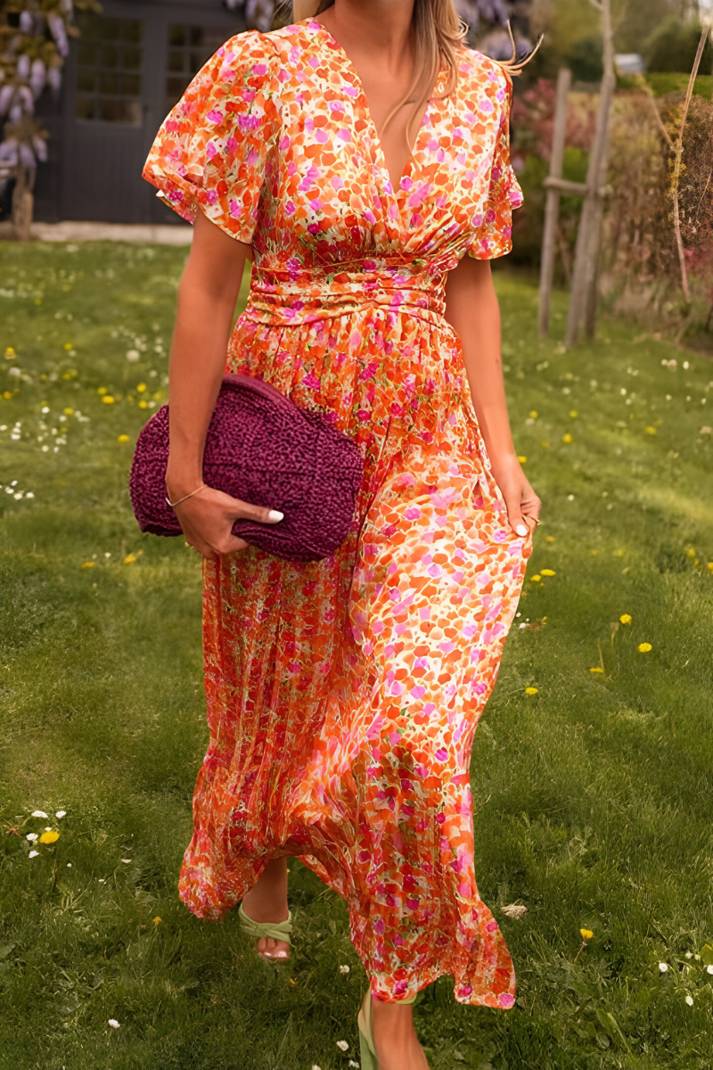 Norma™ - Elegant V-Neck Maxi Dress