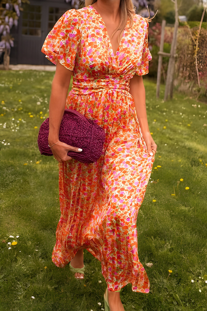 Norma™ - Elegant V-Neck Maxi Dress