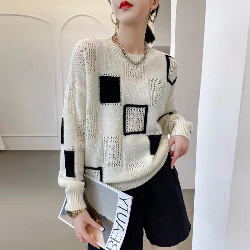 Emma™ - Cozy Geometric Block Sweater