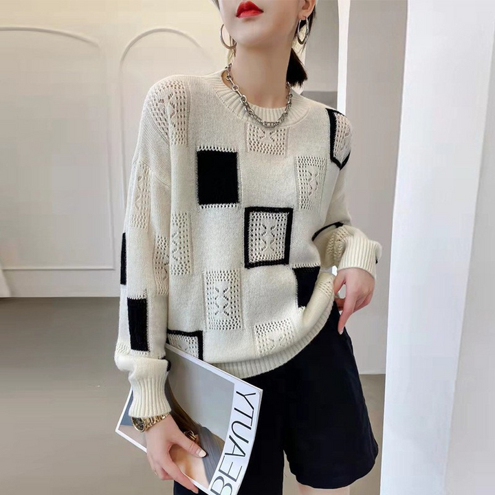 Emma™ - Cozy Geometric Block Sweater