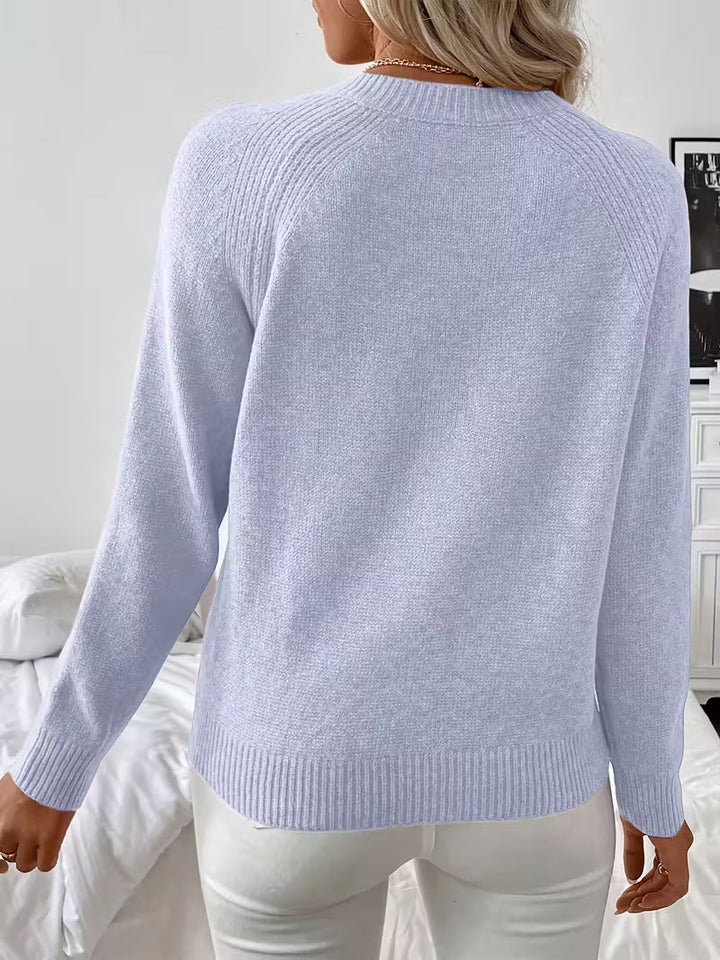 Hilarina™ - Cozy Long Sleeve Knit Sweater