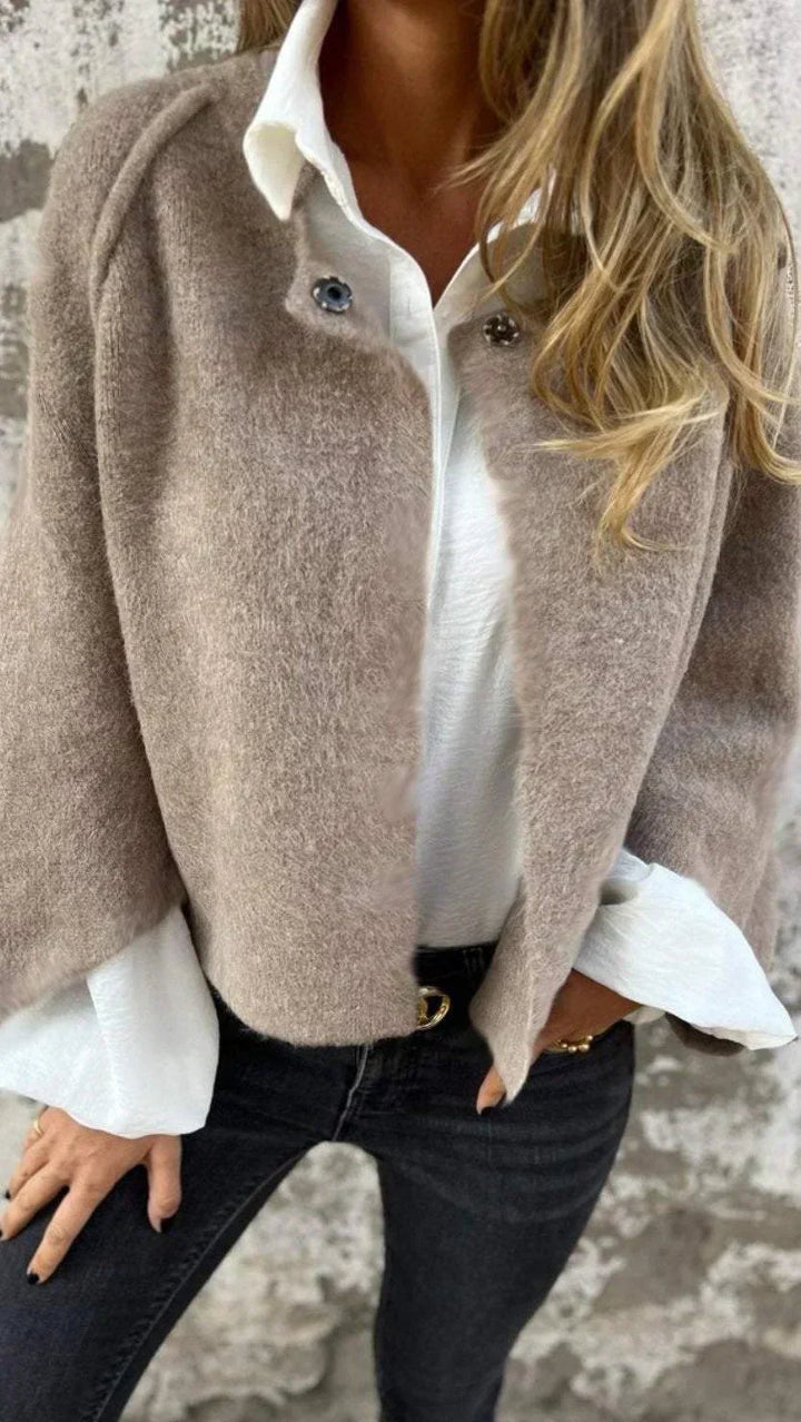 Amalia™ - Cozy Long Sleeve Round Neck Wool Cardigan