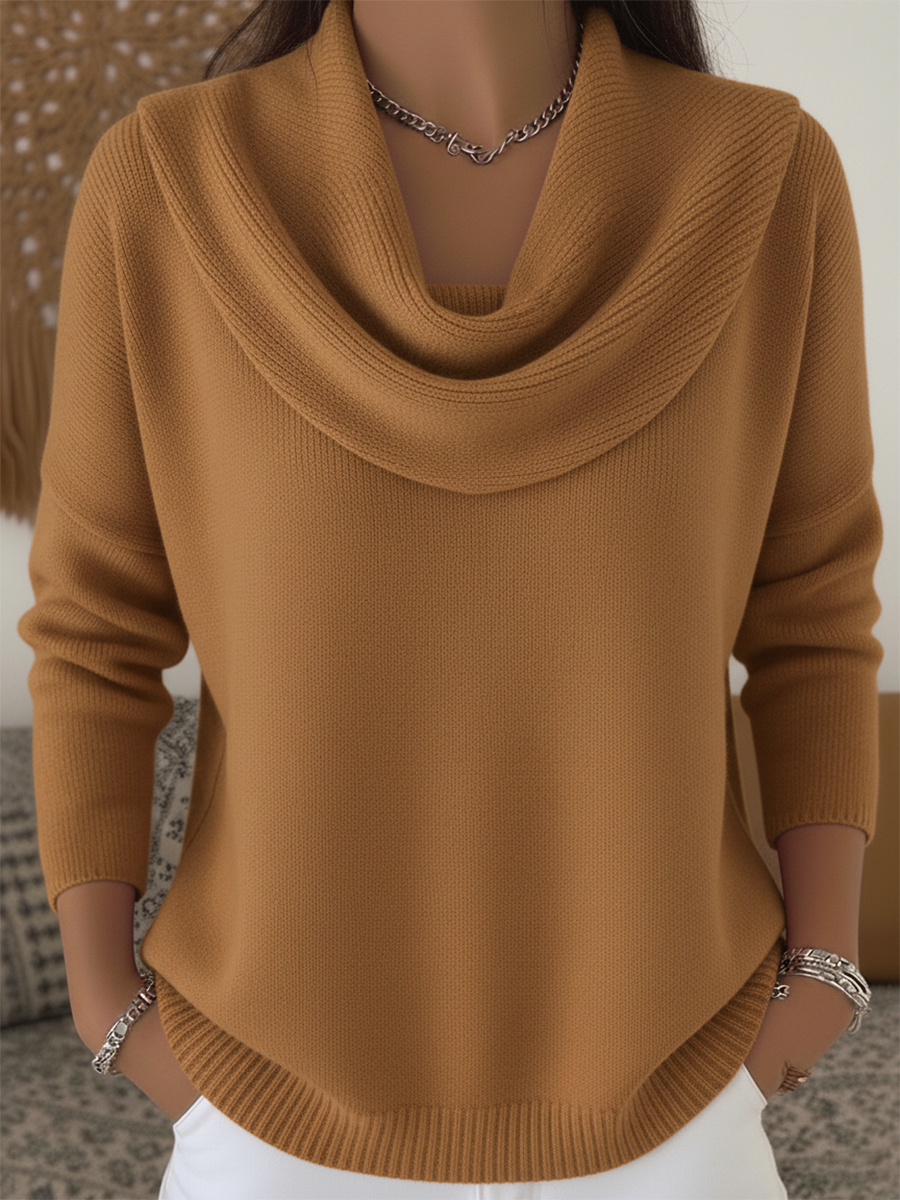 Carolia™ - Chic Cowl Neck Sweater