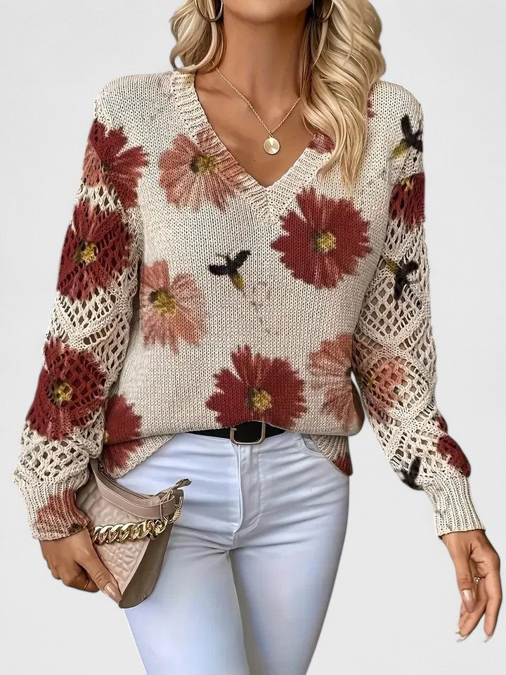 Mae™ - Chic Floral Pattern Sweater