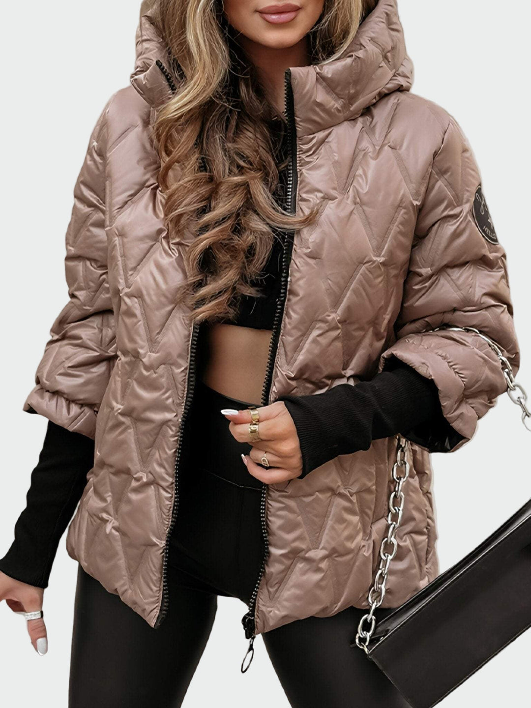 Amira™ - Quilted Cotton Puffer Jacket with Hood and Long Sleeves
