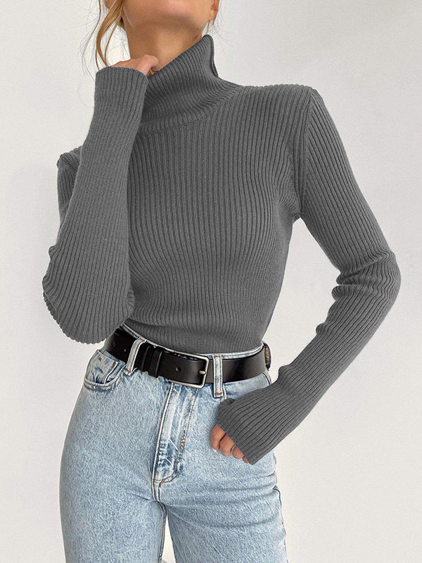 Celeste™ - Ribbed Turtleneck Knit Sweater