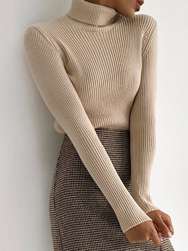 Celeste™ - Ribbed Turtleneck Knit Sweater