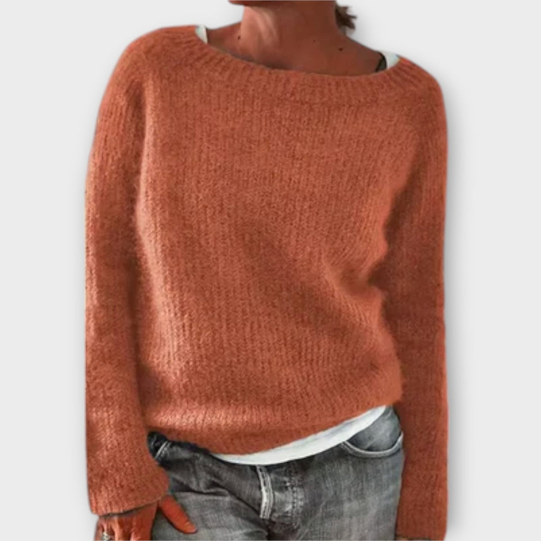 Regine™ - Cozy Solid Knit Sweater