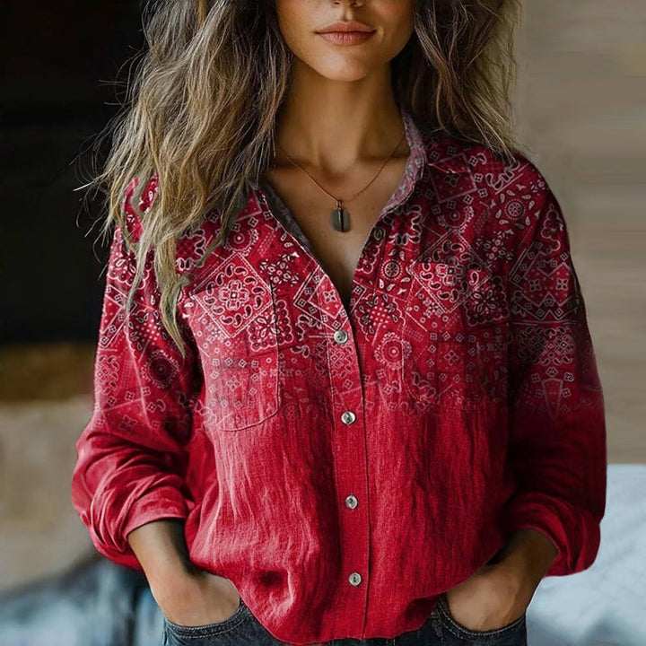 Monica™ - Retro Floral Spring Blouse
