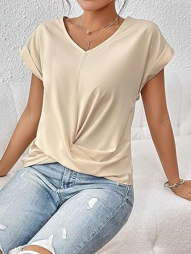 Celest - Relaxed V-Neck Casual Tee