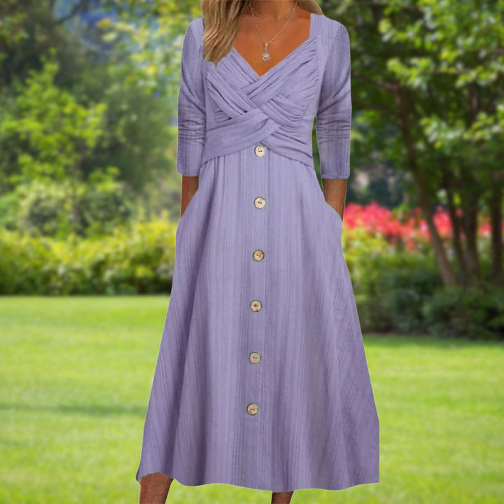 Erica™ - Chic Midi Dress with Tummy Control