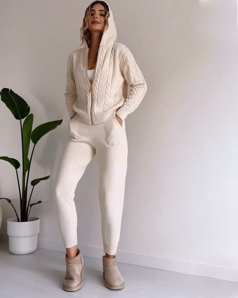 Ania™ - Casual Twist Jacquard Two-Piece Set