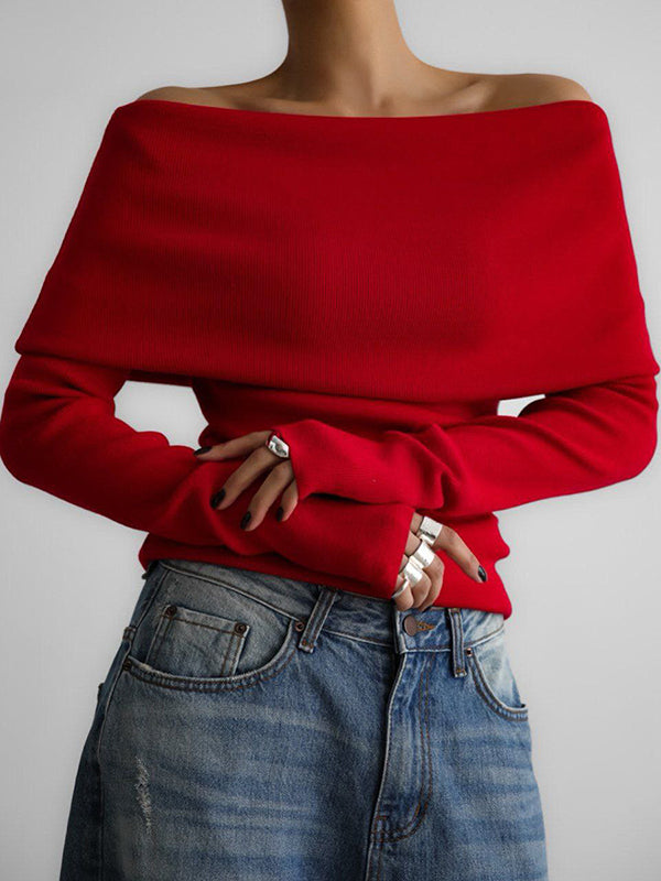 Erica™ - Off-Shoulder Elegance Sweater