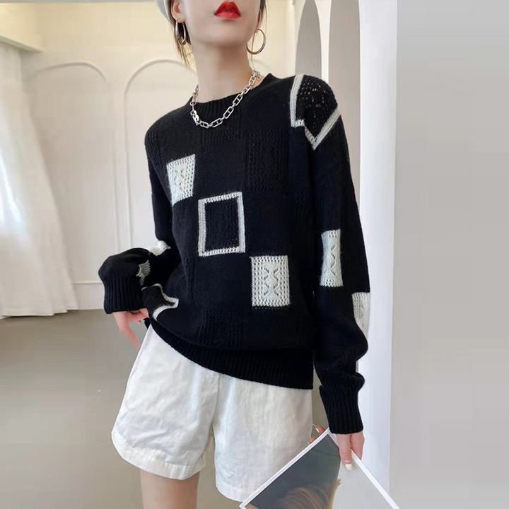 Emma™ - Cozy Geometric Block Sweater