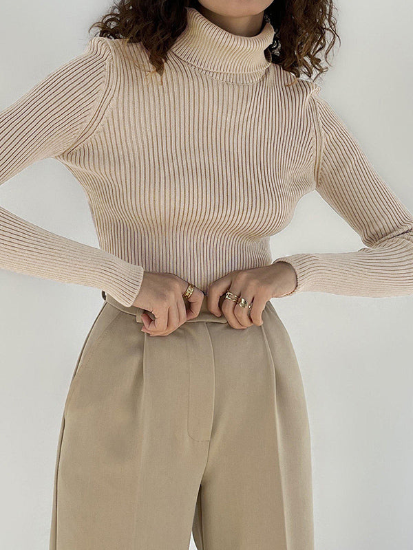 Celeste™ - Ribbed Turtleneck Knit Sweater