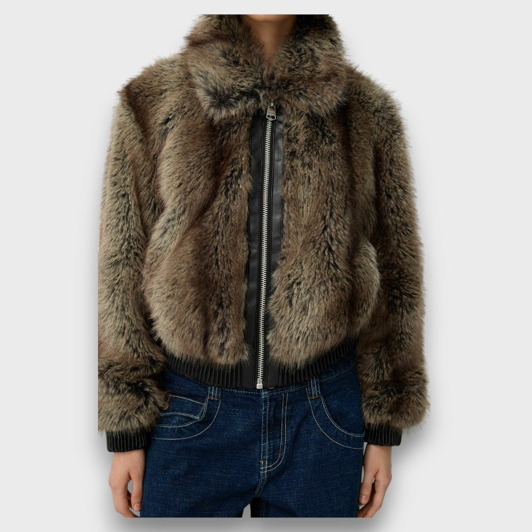 Amelia™ - Urban Chic Short Faux Fur Jacket