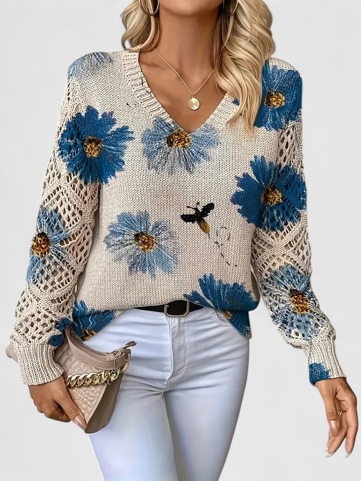 Mae™ - Chic Floral Pattern Sweater