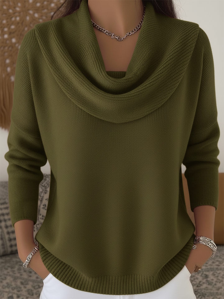 Carolia™ - Chic Cowl Neck Sweater