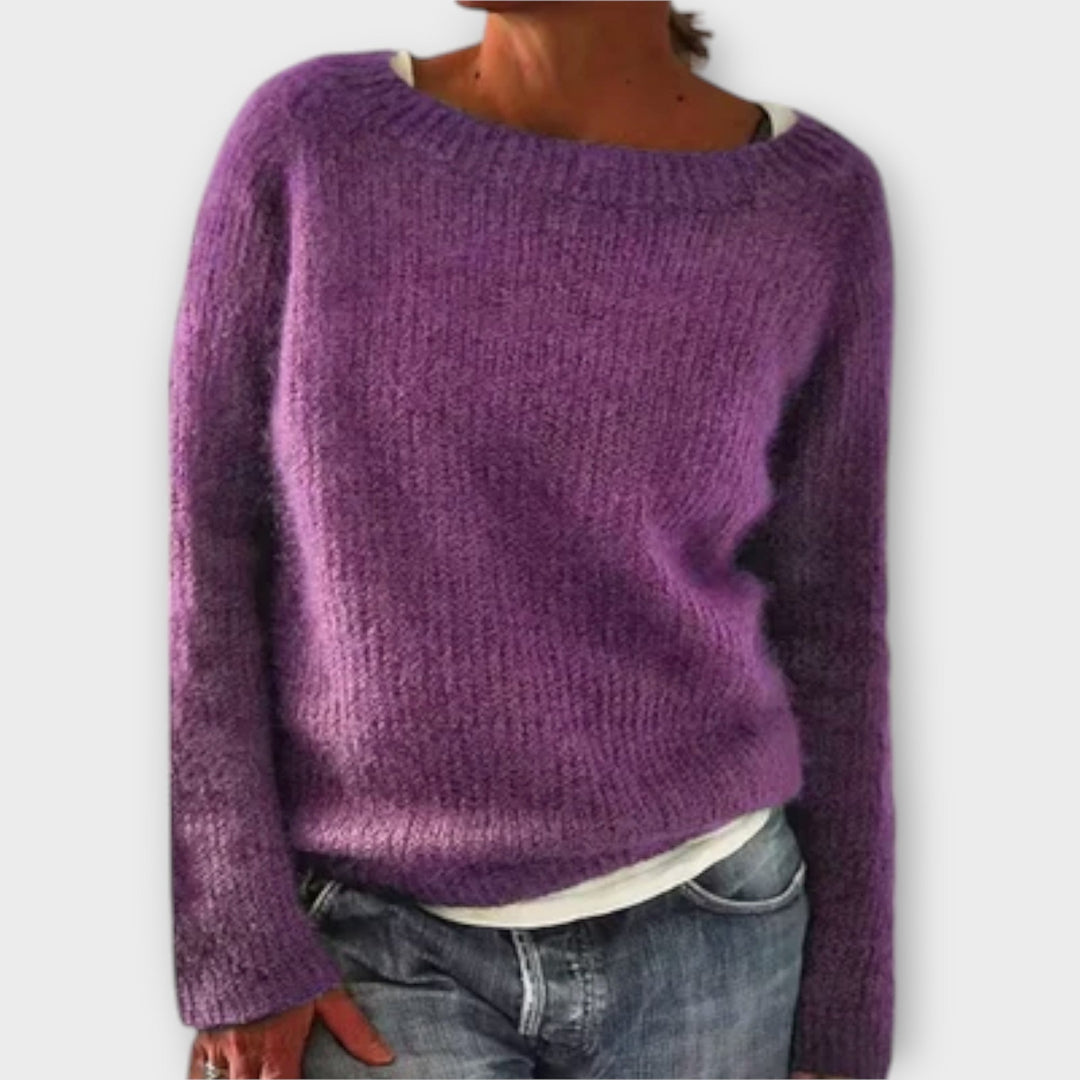 Regine™ - Cozy Solid Knit Sweater