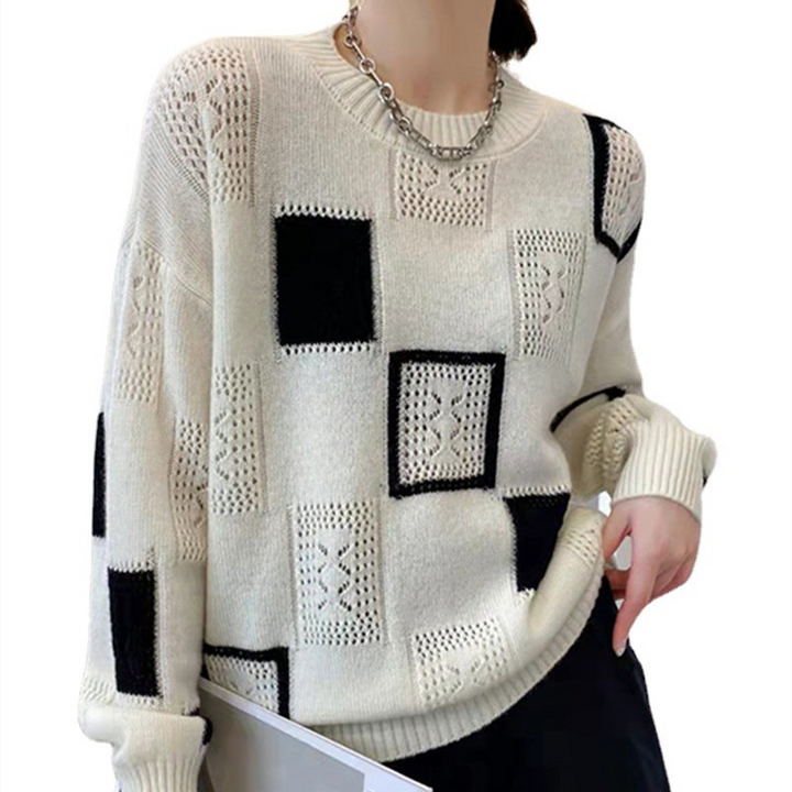 Emma™ - Cozy Geometric Block Sweater