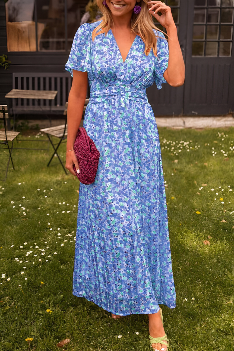Norma™ - Elegant V-Neck Maxi Dress