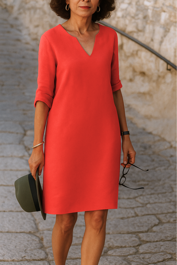 Claudia™ - Sophisticated V-Neck Dress