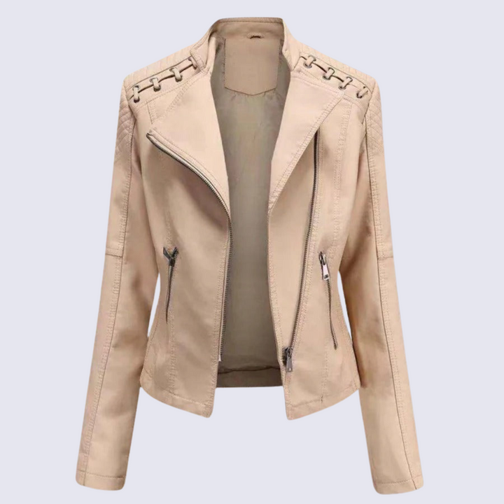Lena™ - Women's Faux Leather Biker Jacket