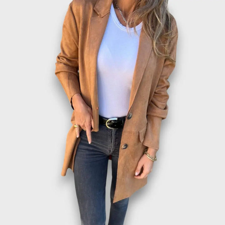Eloise™ - Cozy Camel Blazer-Cardigan