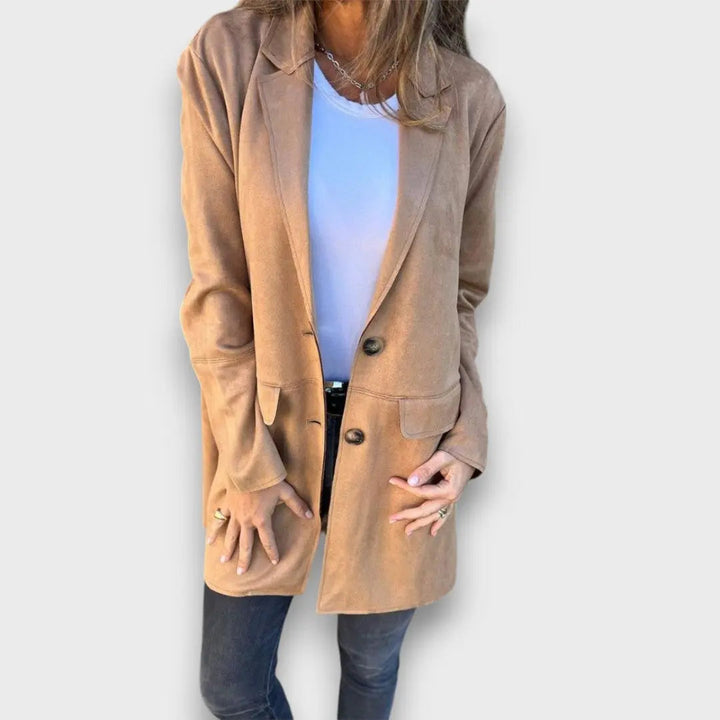 Eloise™ - Cozy Camel Blazer-Cardigan