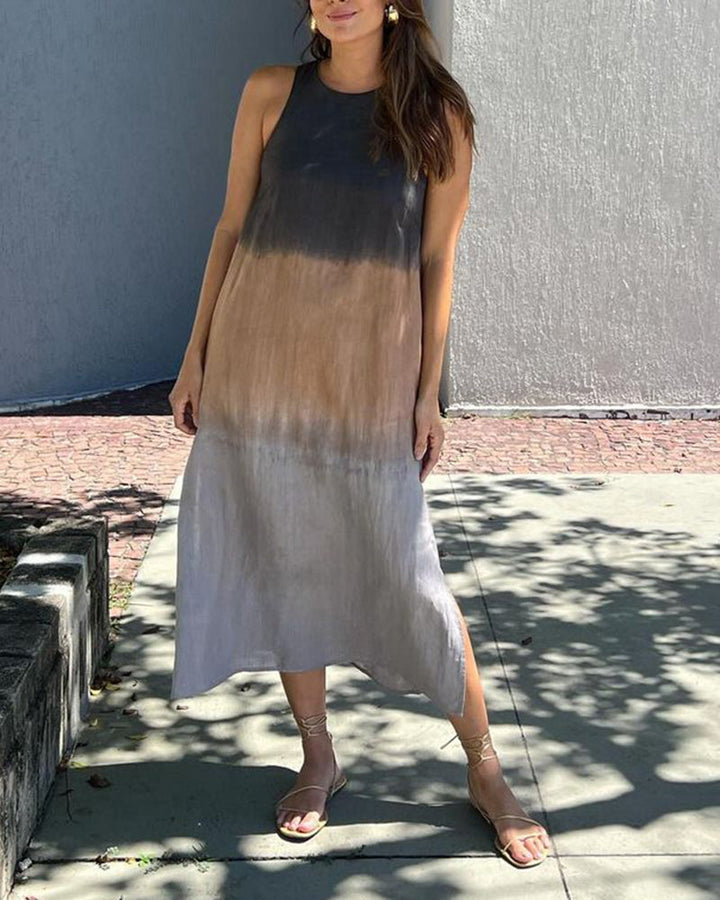 Gladys™ - Sleeveless Midi Dress with Gradient Design