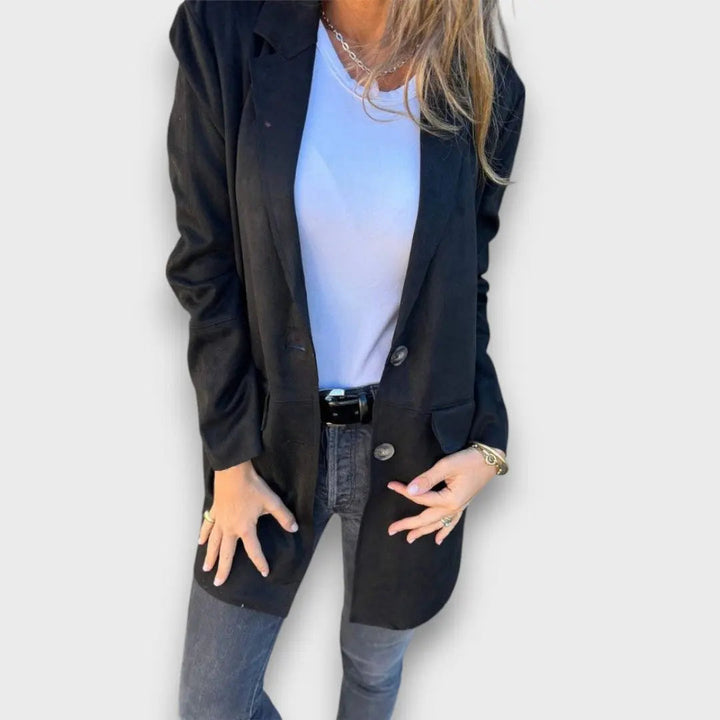 Eloise™ - Cozy Camel Blazer-Cardigan