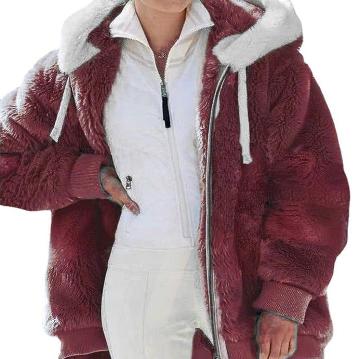 Frances™ - Women's Hooded Winter Jacket with Zipper