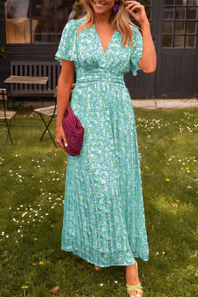 Norma™ - Elegant V-Neck Maxi Dress