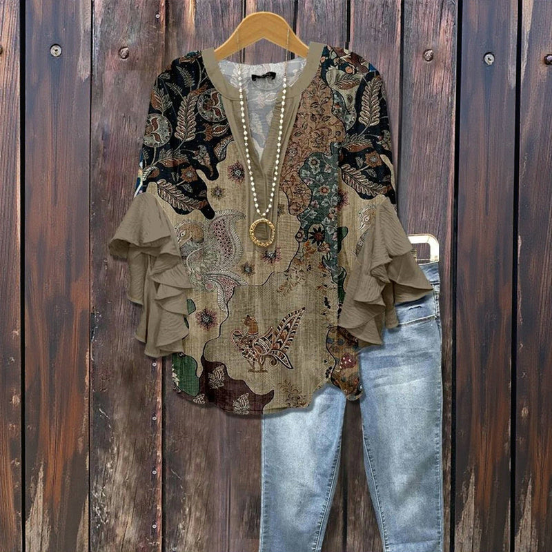 Naomi™ - Elegant Vintage Casual Blouse
