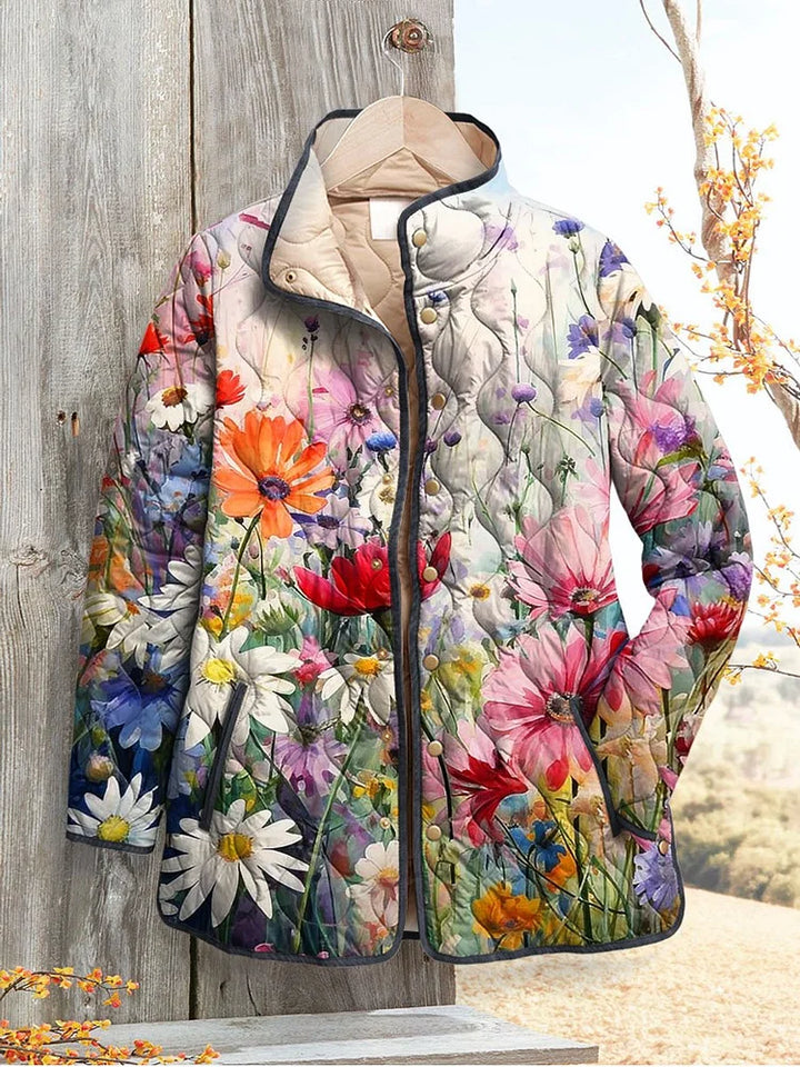 Alexa™ - Delightful Floral Quilted Jacket for Women - Retro Casual Chic