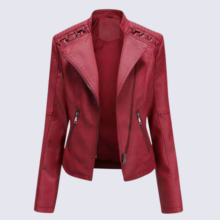 Lena™ - Women's Faux Leather Biker Jacket