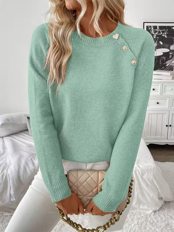 Hilarina™ - Cozy Long Sleeve Knit Sweater