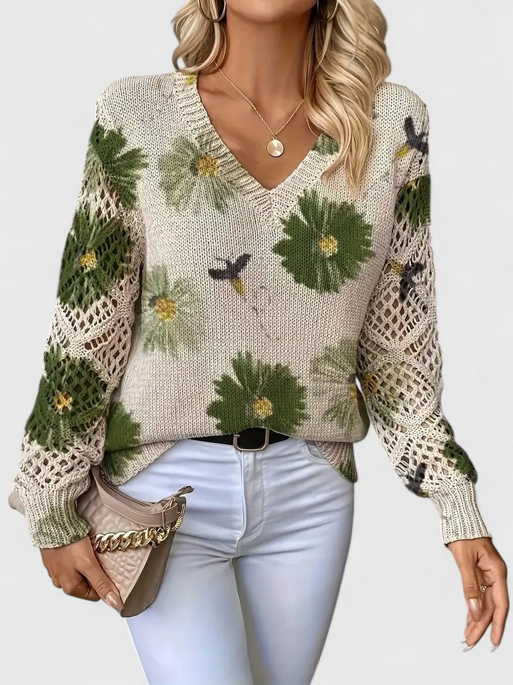 Mae™ - Chic Floral Pattern Sweater