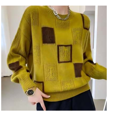 Emma™ - Cozy Geometric Block Sweater