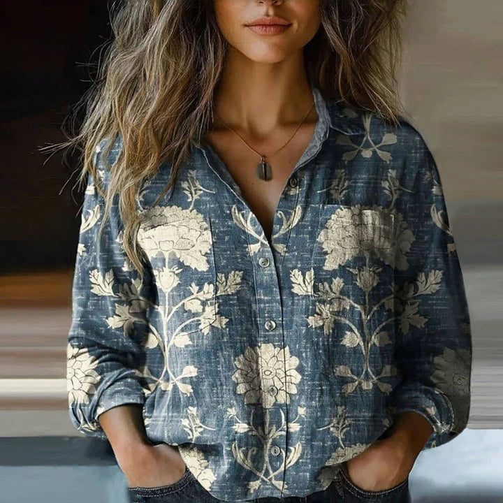 Monica™ - Retro Floral Spring Blouse