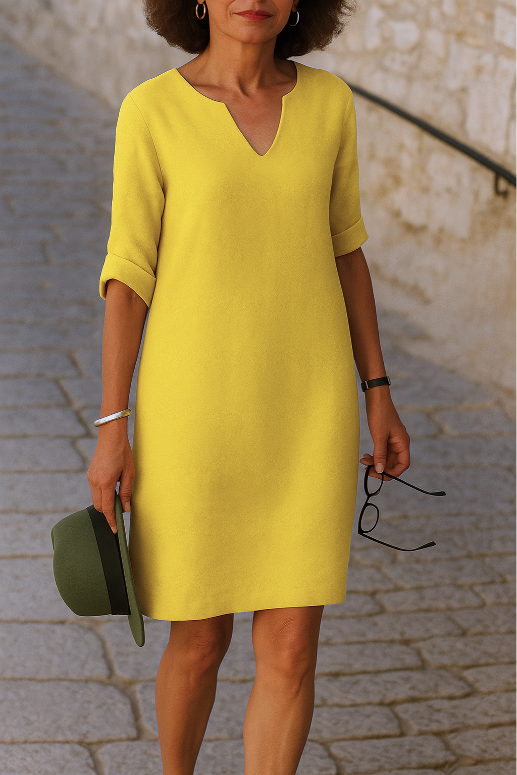 Claudia™ - Sophisticated V-Neck Dress