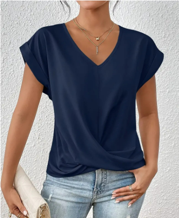 Celest - Relaxed V-Neck Casual Tee