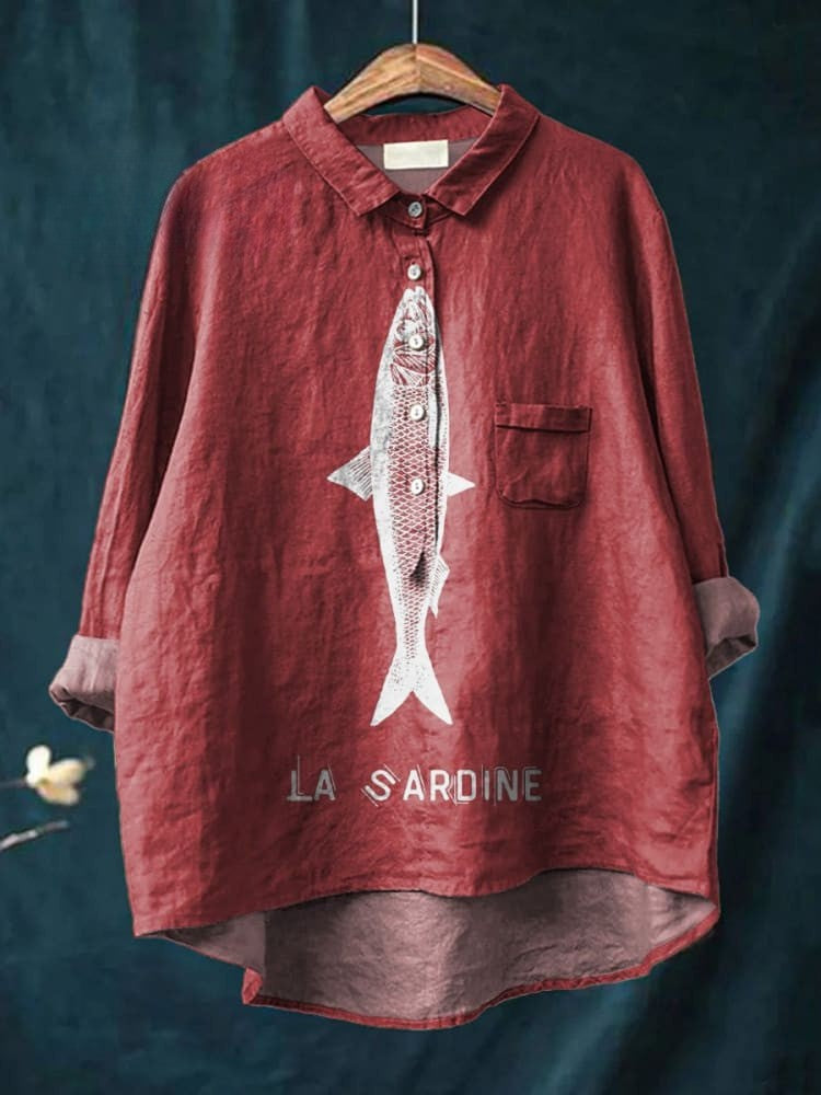 Lily™ - Sardine Print Shirt