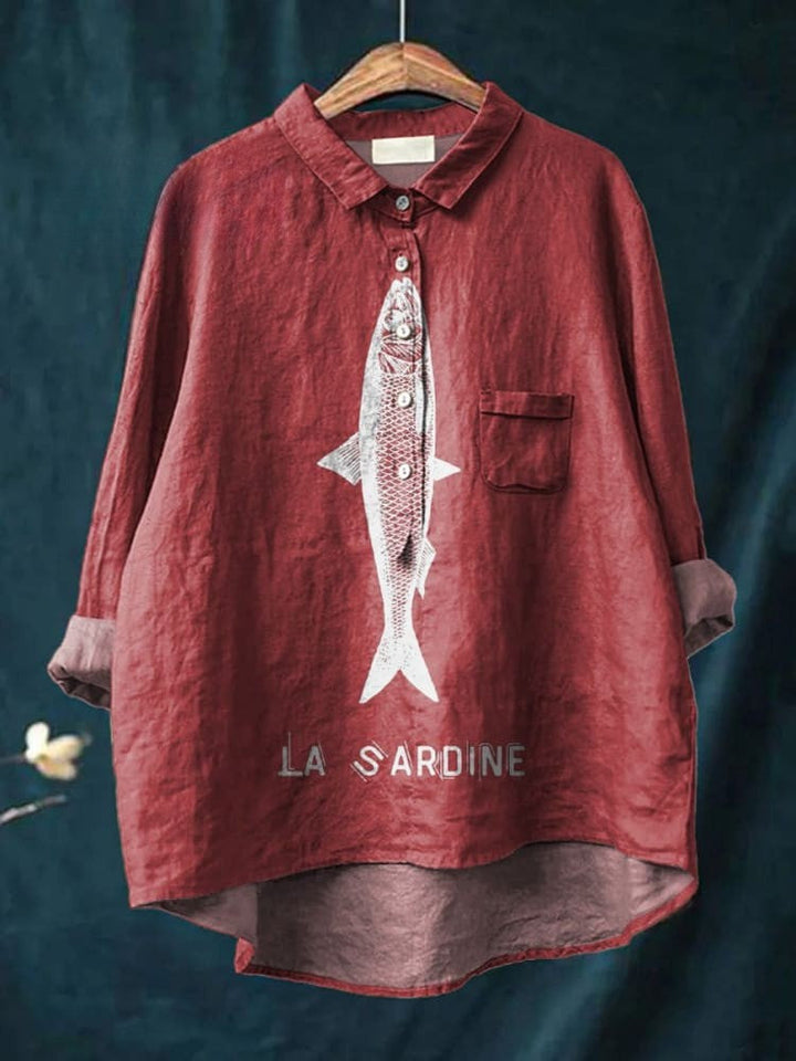Lily™ - Sardine Print Shirt