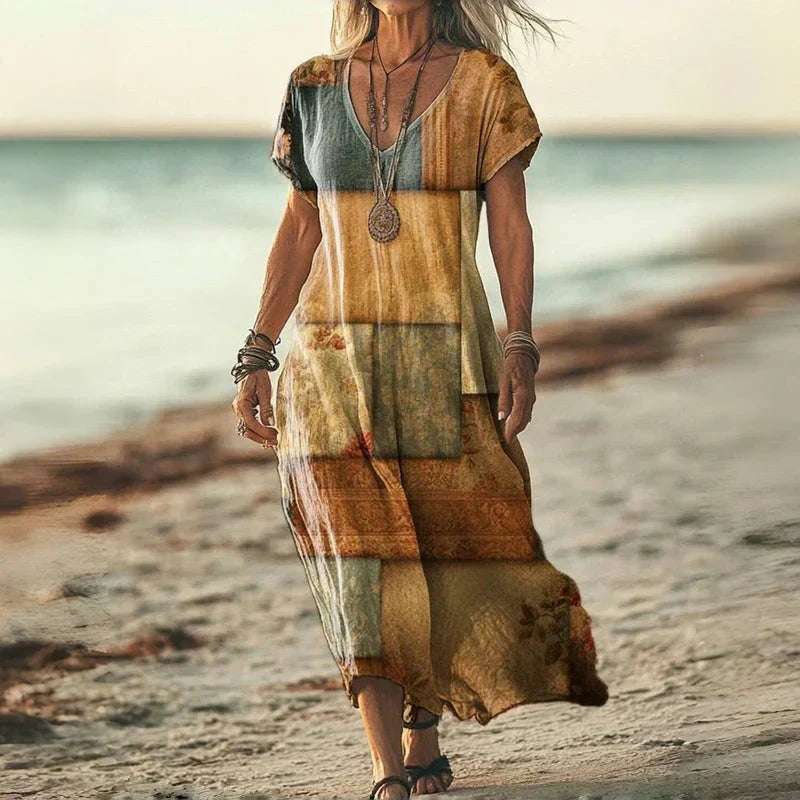 Lori™ - Retro Gradient Midi Dress for Women