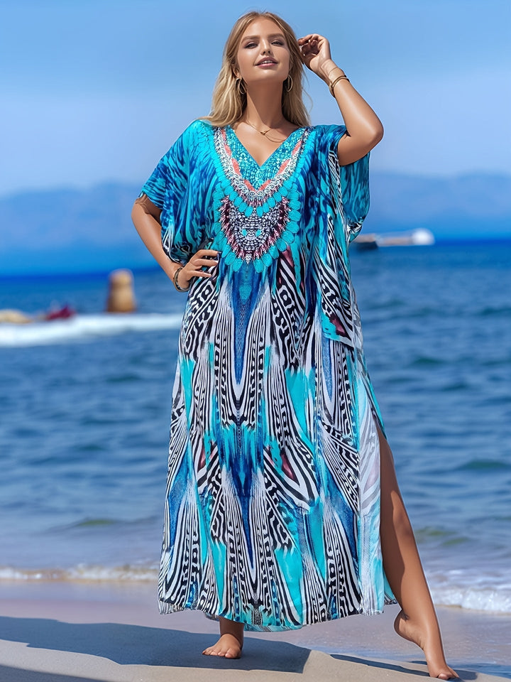 Viola™ - Coastal Breeze Kaftan Dress