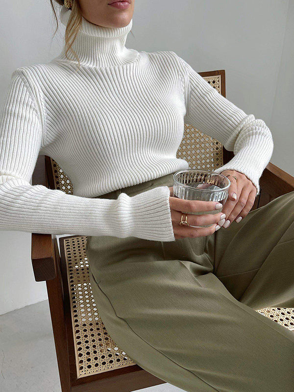 Celeste™ - Ribbed Turtleneck Knit Sweater