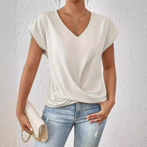 Celest - Relaxed V-Neck Casual Tee